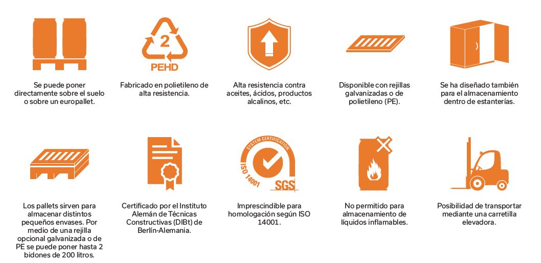 Cubetos de retención de polietileno de alta resistencia